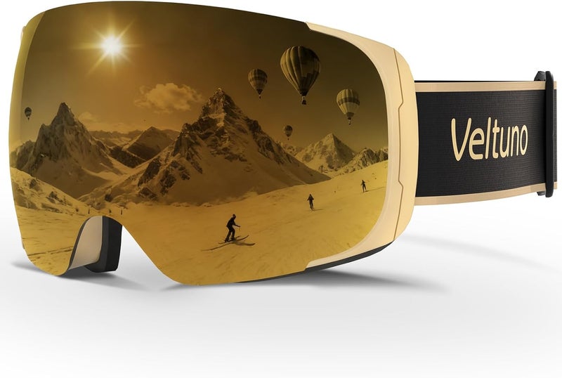 Veltuno Ski Goggles for Men Women Adult & Youth, OTG Snowboard Goggles Anti Fog, Snow Goggles UV Protection Wide Vision - Image 1